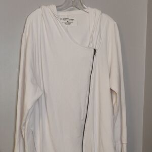 Beautiful White Zipper A Angle Sweatshirt